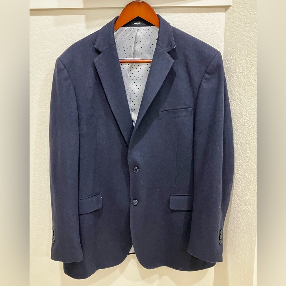 Luciano Natazzi Men’s 2-Button Luxe Camel Hair Blazer Navy